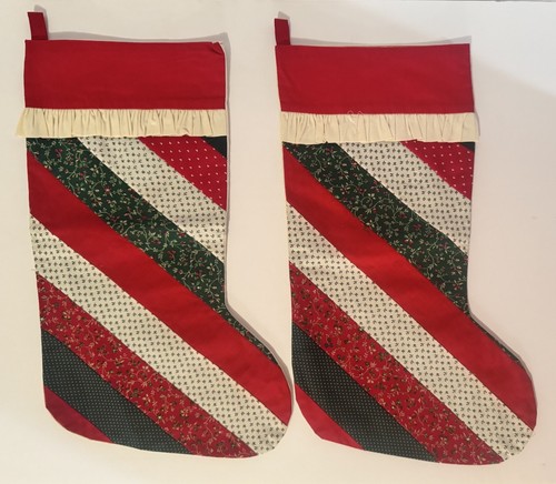 Handmade Quilted Christmas Tree Skirt 57” With Stockings & Table Topper - Picture 5 of 10