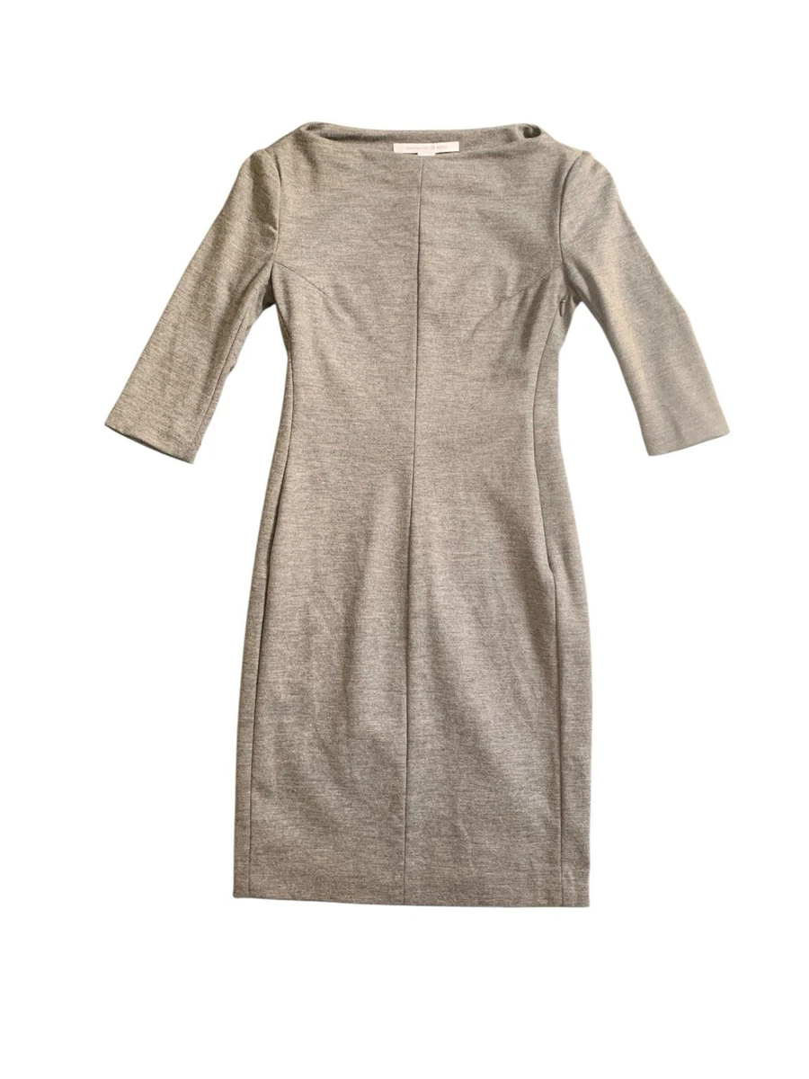 diane von furstenberg grey dress Diane von Furstenberg Grey Knee Length Ballerina Wrap Sweater Dress Size  Small