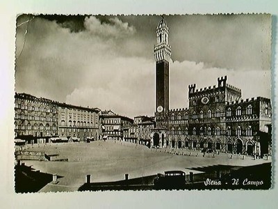 Siena, Il Campo, Autos, AK, gelaufen 1949