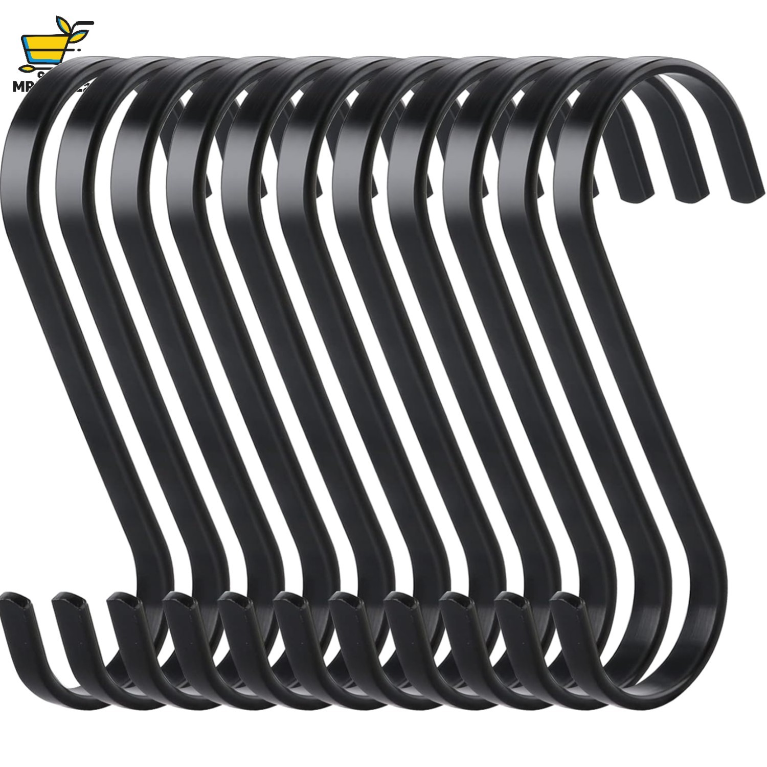 Robuste S-Haken 8,5 cm – Edelstahl Schwarz für Organisation in Haus & Garten