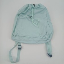 Womens aqua teal blue soft drawstring backpack lightweight beach hiking