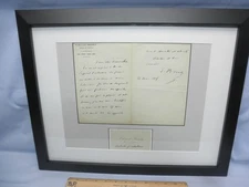 Framed Letter Signed by Inventor of the Coherer- EDOUARD BRANLY -RADIOORPHANAGE