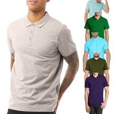 Mens Polo Shirt T Shirts Work Regular Fit Pique Premium Casual Cotton Golf Polo