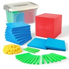 Plastic Base Ten Blocks Set,Maths manipulatives for 2nd classrooms.Place Valu...