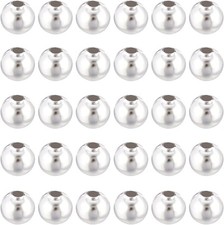 6mm Sterling Silver Plated Round Spacer Beads - 100Pcs Ball Craft Beads