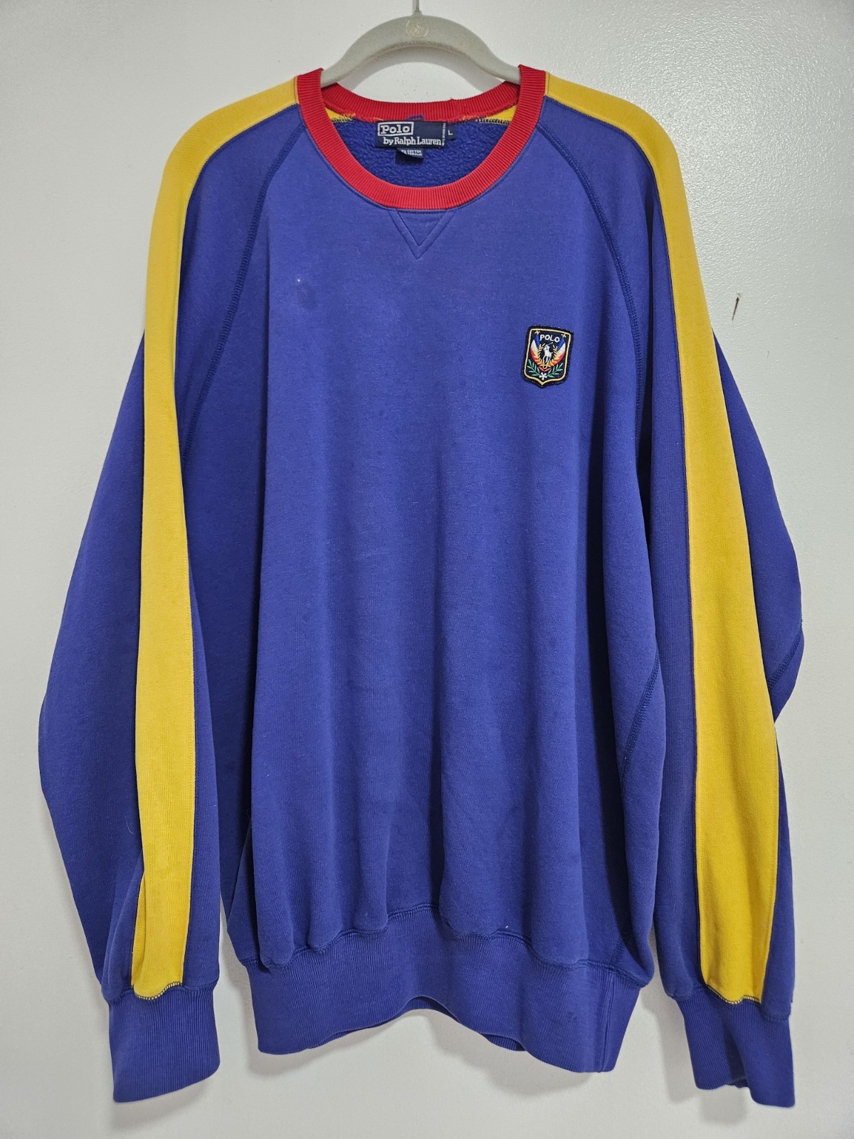 Vintage Polo Ralph Lauren 1990s Uni Crest Cookie Crewneck Sweatshirt Large Ski