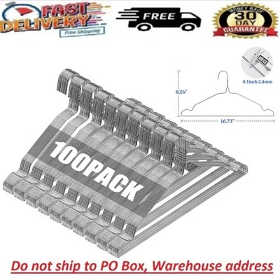100 Pcs Wire Coat Hangers Stainless Steel Heavy Duty Metal Clothes Suit Hanger