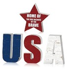 4 Pcs 4th of July Patriotic Wooden Signs Usa and Star Sign Vintage