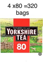 Yorkshire Tea Bags 80 Count × 4 Boxes Total 320 – Full-Flavour  Tea – BB 08/2026