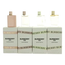 Burberry Her by Burberry, 4 Piece Variety Mini Gift Set women with Elixir