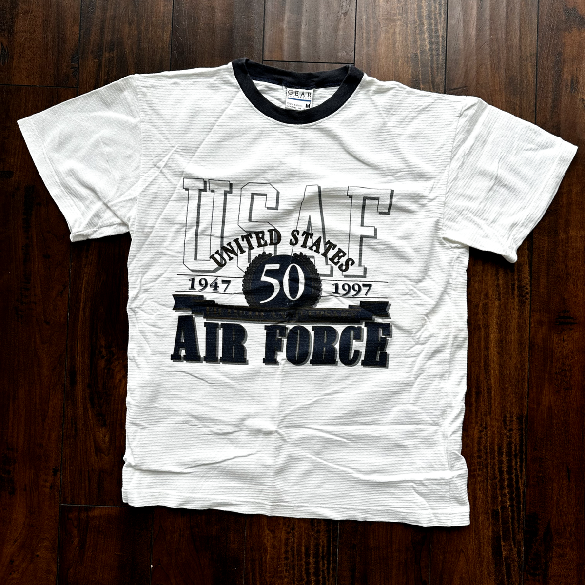 USA Air Force Vintage T Shirt 50th Anniversary Army Basic