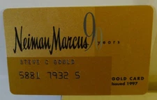 Neiman Marcus 90 Years Gold Charge Card - Un-Signed Vintage Expired Collectible