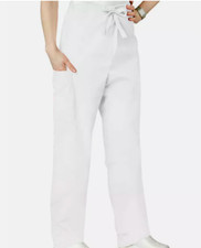 Adar Universal Unisex Scrubs Drawstring White Scrub Pants Size Petite Large