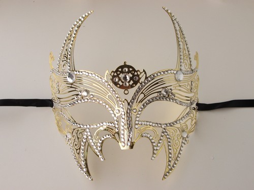 LASER CUT METAL DEVIL DEMON MENS VENETIAN MASQUERADE MARDI GRAS COSTUME MASK  - Picture 10 of 11
