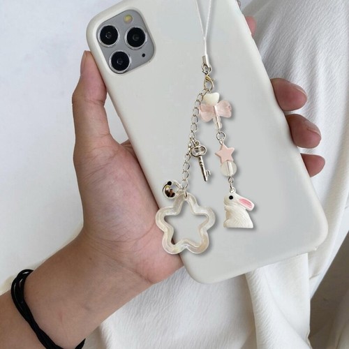 Sangles de téléphone pendentif perles lapins étoile de mode lanière poche porte-clés sangle - Photo 4/8