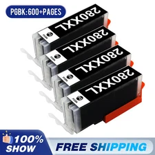 4PK BLACK PGI-280 XXL Ink Cartridges replacement for Canon TS6220 TS6320 TS6120