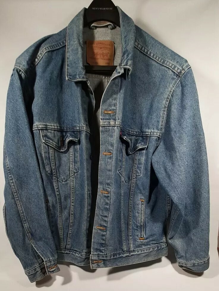 Vintage 80s Levis Denim Trucker Jean Jacket 70507 4890 Mens L Blue