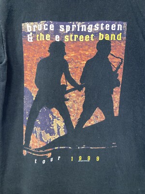 T-shirt Vintage Bruce Springsteen & E Street Band Tour 1999 - Taille L Noir, Occasion Très Bon état, Coton