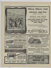 1910 ARMCO American Rolling Mill Co Ad: Great Artwork - The Contest - Middletown