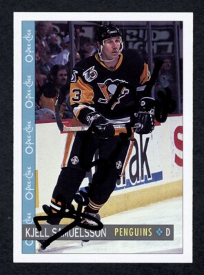 1992 O-Pee-Chee 230 Kjell Samuelsson Autograph Rare #28 Added Wrong Team Penguin