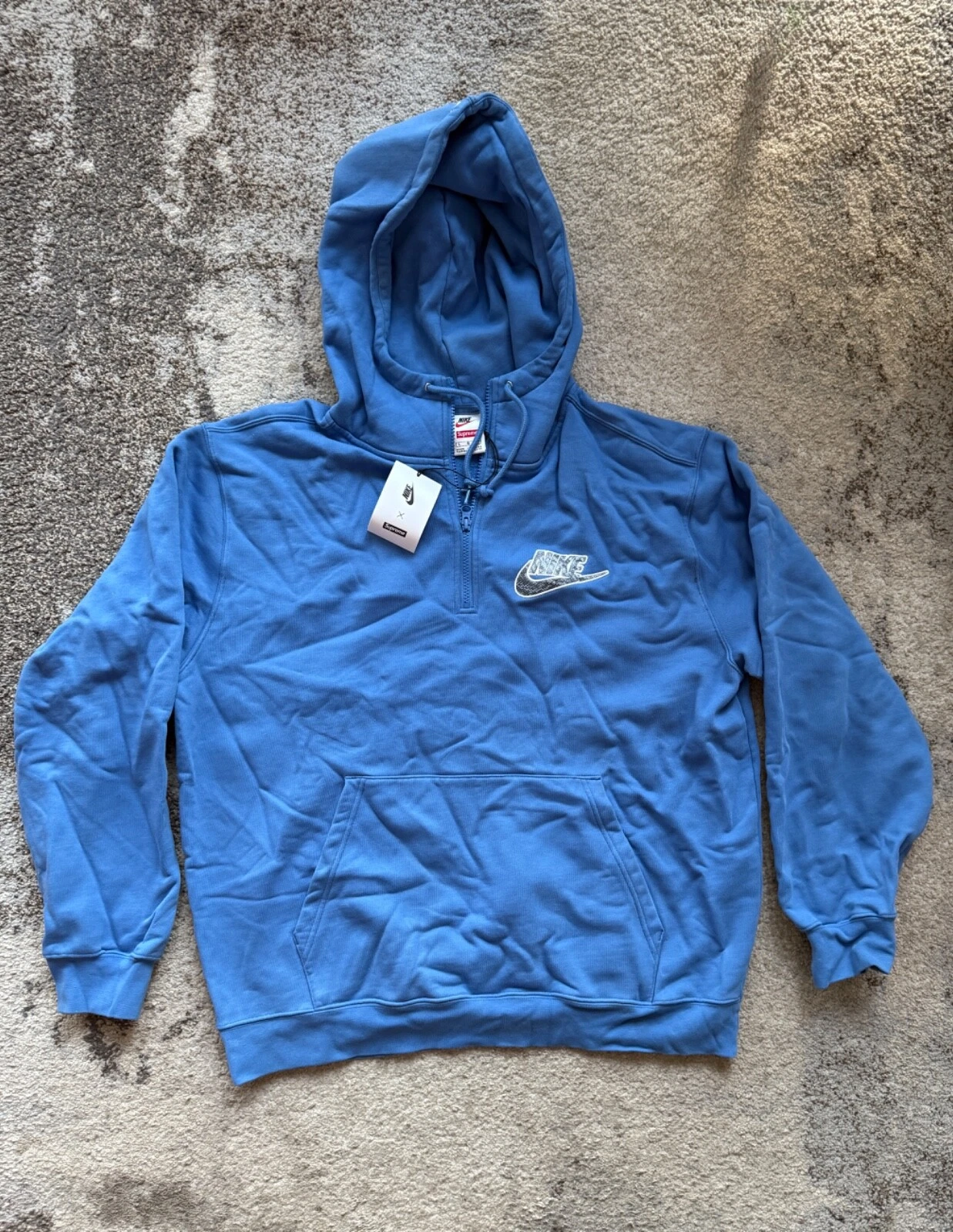 Supreme Nike Sweat à Capuche Pull à Capuche Zipper Bleu Blue Large L Homme NEUF 
