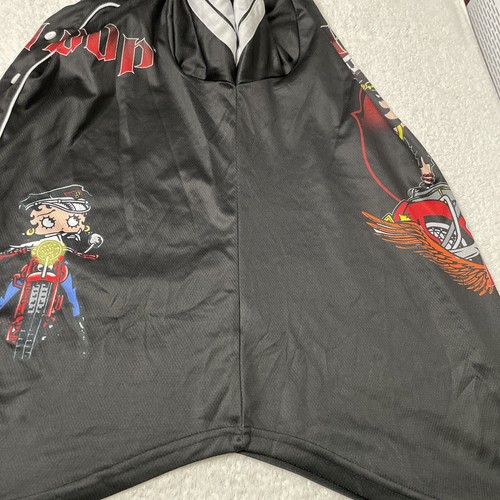 Betty Boop Shirt Motorcycle Graphic Adult XL Black Short Sleeve Biker Botton Up - Picture 22 of 22