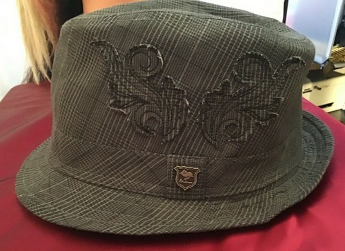 PETER GRIMM BLACK/GRAY PATTERNED FEDORA HAT DESIGN DECOR SIZE SM/ MD 7 - Picture 4 of 8