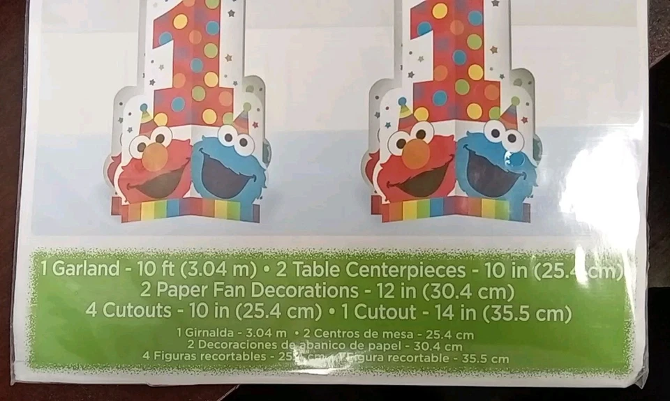 Juego de 10 piezas para decoración de habitación de feliz cumpleaños Plaza Sésamo 1er Foto 2 de 4