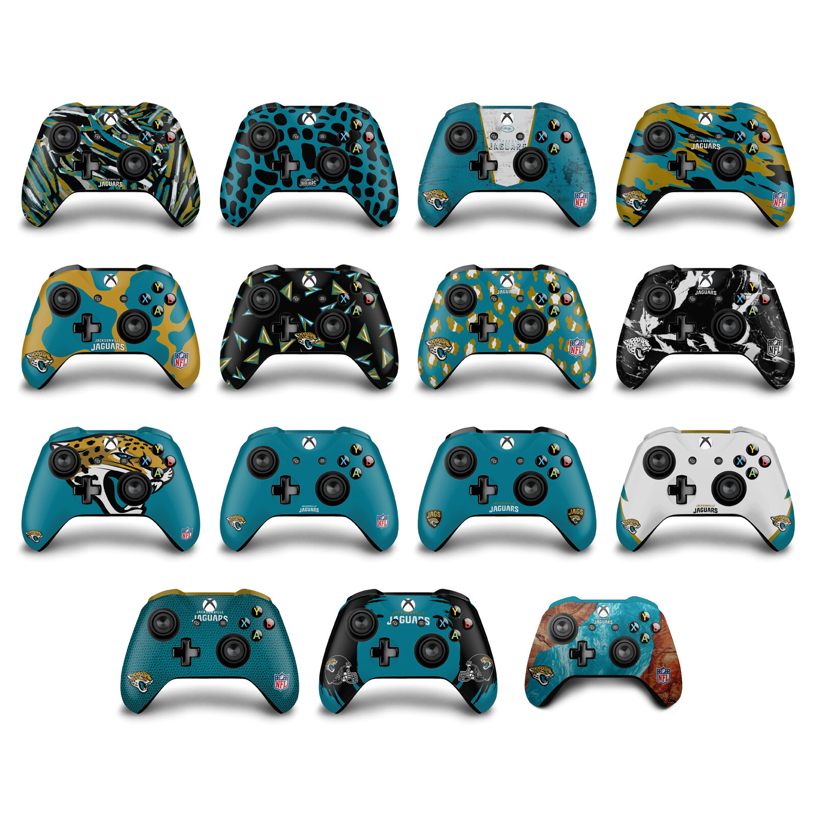 OFFICIAL NFL JACKSONVILLE JAGUARS VINYL SKIN DECAL FOR XBOX ONE S / X CONTROLLER