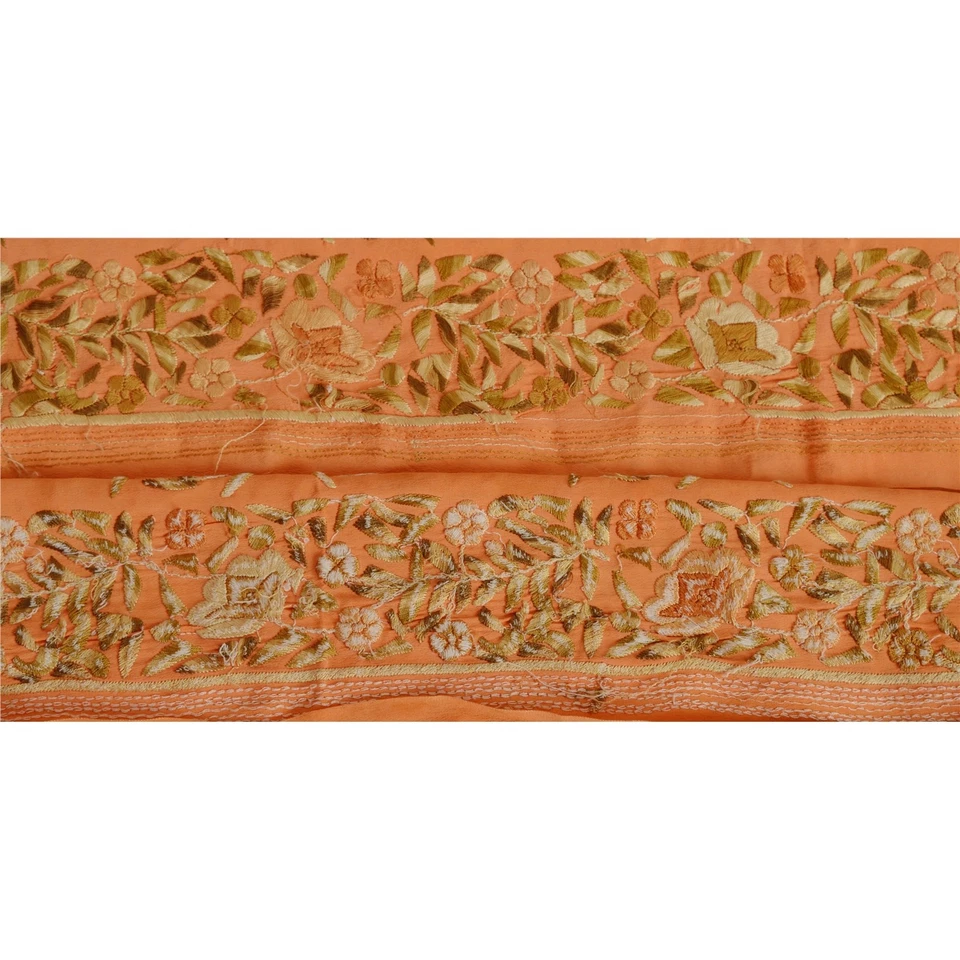 Sánskriti Vintage Parsee Sari Borde Artesanal Borde Rosa Bordado Decoración Encaje 1 Yarda Foto 4 de 4