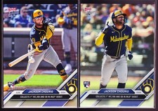 Jackson Chourio Brewers Debut 1st Hit 2024 Topps Now 16SP FOIL Variation & Base