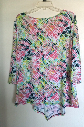 Women's Relativity Multicolored Liquid Knit Top Tunic Size 1X, 2X - Picture 3 of 3
