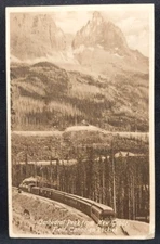 Postcard Canada 1917 Cathedral Peak From New Grade Field Canadian Rockies Train