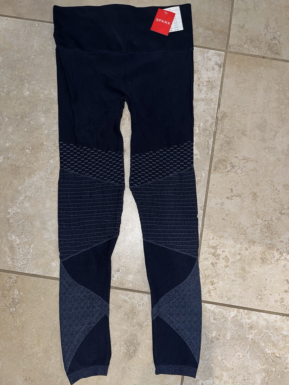 SPANX Seamless Moto Leggings in Indigo Sky Blue with Tummy Control Medium