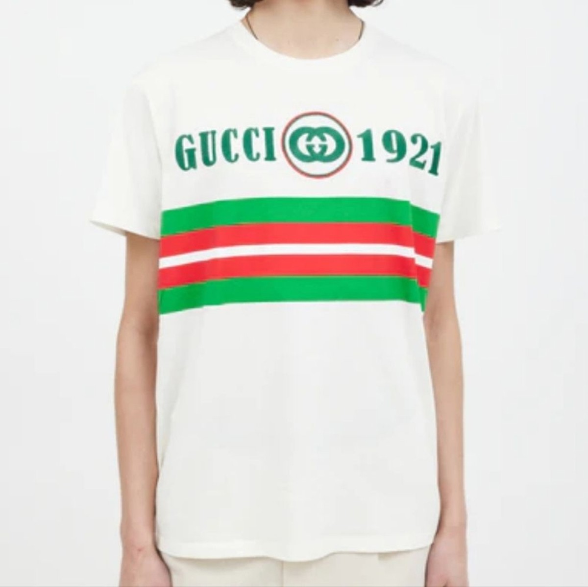 GUCCI/グッチ 1921 コットンジャージーTシャツ Gucci 1921 Printed T-shirt in Cotton Jersey Womens Size