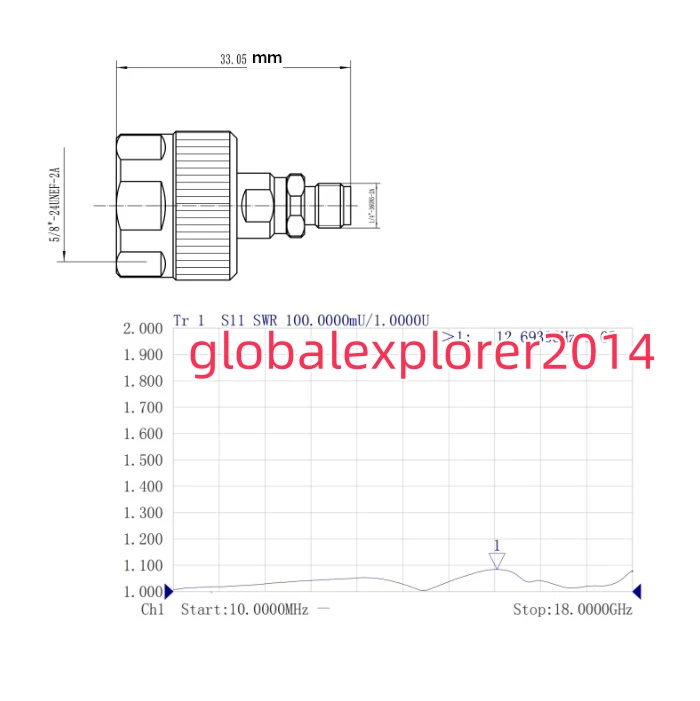 RF Test Adapter N Male To SMA Male DC-18GHz Precision Stainless Steel Connector - Image 2 of 4