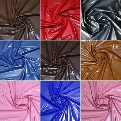 SEMI-GLOSS LEATHER-LIKE VINYL  2-WAY STRETCH FABRIC GOTHIC FETISH CLOTHING 54''W 