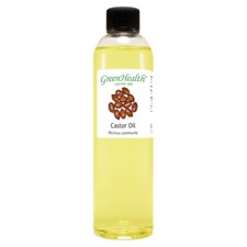 Castor Oil - 8 fl oz - Clear Plastic Bottle w/ Cap - For Eyelashes - GreenHealth