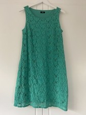 JADE GREEN LACE OVERLAY DRESS 14 SUMMER HOLIDAY PARTY EVENING CELEB WORK SMART