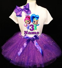 Shimmer & Shine 3rd third 3 Birthday ***With NAME*** Purple Tutu Dress  