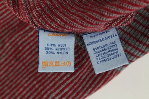 HARMONT & BLAINE Men`s Sweatshirt 2XL Red Wool Striped Long Sleeve - Picture 5 of 7