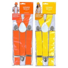 Elastic Costume Suspenders Adult and Kids Choose Orange or Yellow
