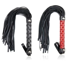 Bondage Spanking Flogger Whip Tassel Punishment Flirting PU Leather Paddle BDSM