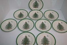 Spode Christmas Tree Bread  Butter Plates LOT of 10 FREE SHIPPING 