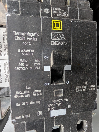 🤪 SQUARE D 125A MAIN LUG PANELBOARD 600Y/247V 3Ø 4W 30 CIRCUIT - Picture 10 of 15