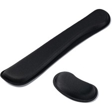 Ergonomic Keyboard Wrist Rest Superfine Fabric with Gel Memory Foam Pad for Pain