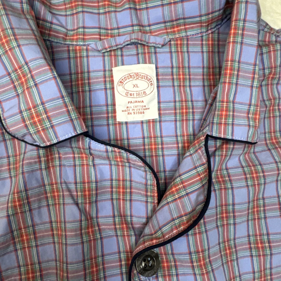 Brooks Brothers PJs Men’s Plaid XL Pajama Top PJs shirt 407 - Image 2 of 4
