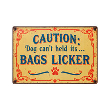 2D 1PC Metal Iron Sign 8 12in Dog Warning Sign Funny Pet Dog Owner Wall Decor