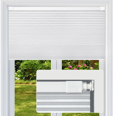 Cordless Honeycomb Cellular Shades, Blackout Blinds, Easy Install, 32''x64'' White