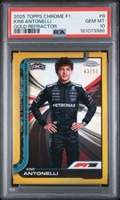 Kimi Antonelli PSA 10 Gold Refractor /50 2025 Topps Chrome F1 #8 RC Portrait